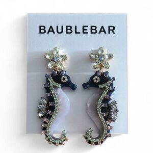 Baublebar Blue Rhinestone Seahorse Drop Earrings 